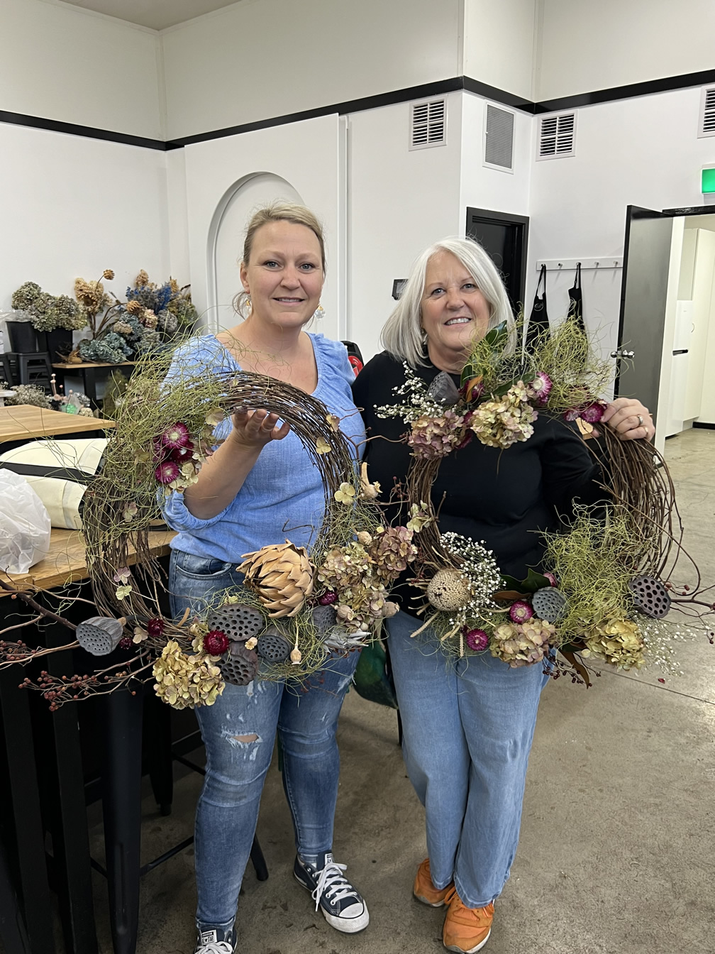 Christmas wreath making