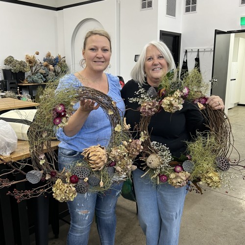 Christmas wreath making